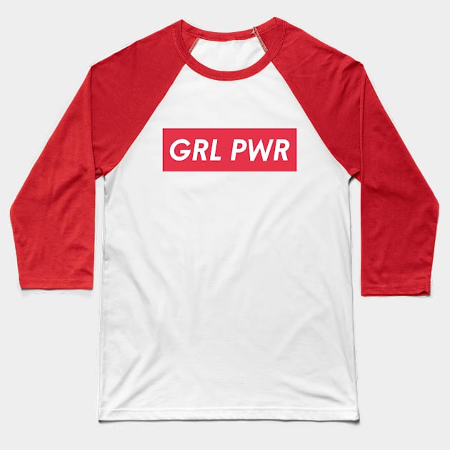 "Girl Power" Feminist Design Baseball T-Shirt by EbukaAmadiObi19